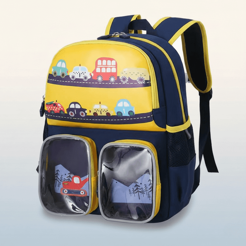 Car Print School Backpack