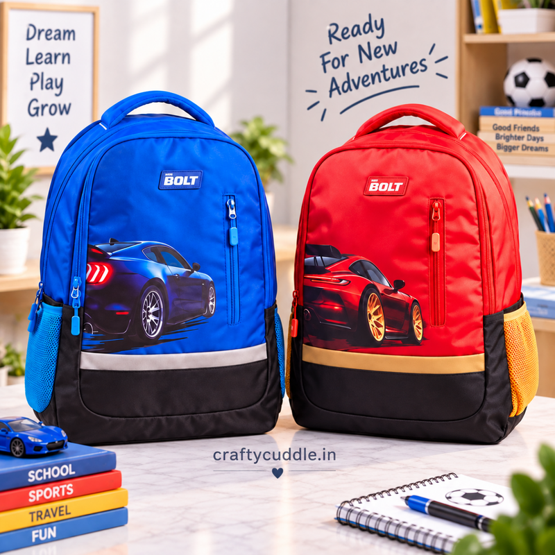 Car Print School Backpack