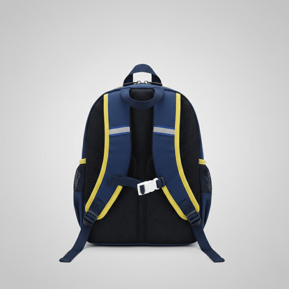 Car Print School BackpackKids BagsCRAFTY CUDDLEBlue and yellow backpack on a light gray backgroundKidsBackpack SchoolBagForKids PreschoolBackpack KindergartenBag CarThemeBag CartoonSchoolBag ToddlerBackpack LightweightBackpack BoysSchoolBag KidsSchoolEssentials