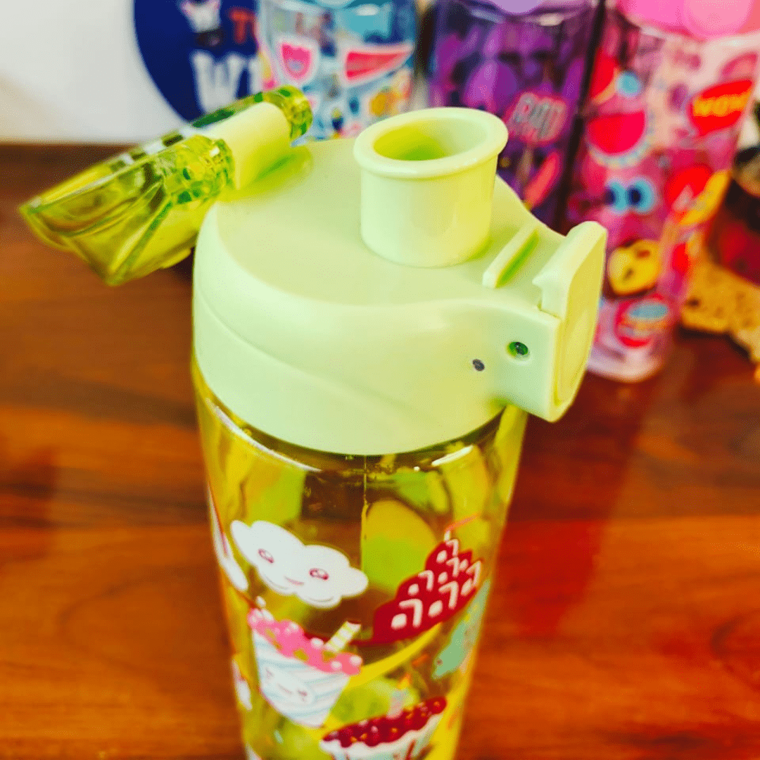 Colorful Kids Water Bottle with Fun PrintsLeakproof Water BottleCRAFTY CUDDLEColorful Kids Water Bottle with Fun PrintsSky Blue