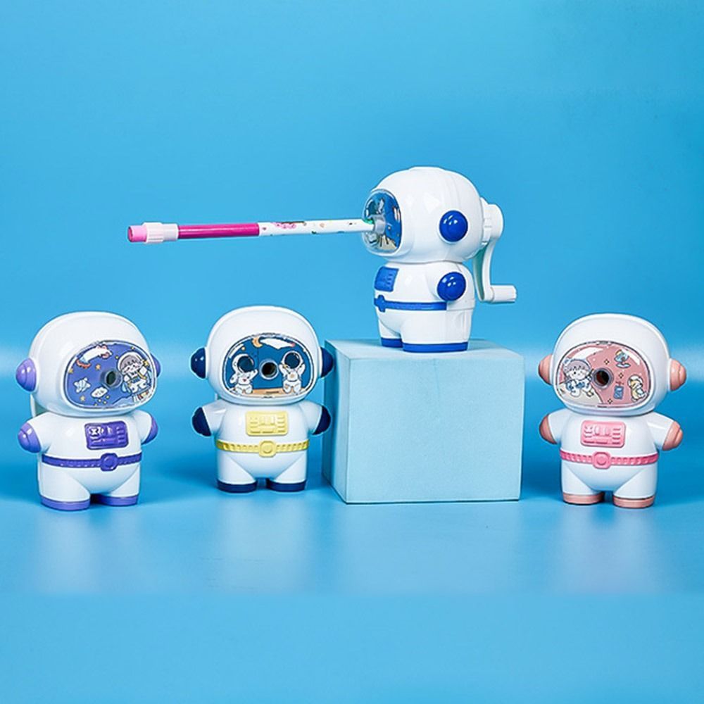 Cute Astronaut Manual Pencil SharpenerStationery > Erasers &amp; SharpenersCRAFTY CUDDLESet of four astronaut - themed pencil sharpeners on a blue backgroundPurpleAstronautStationery SpaceTheme CuteStationery KidsStationery PencilSharpener CartoonStationery BackToSchool SchoolSupplies StudyEssentials ReturnGiftIdeas