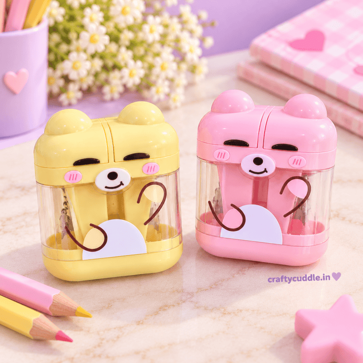 Cute Bear Face Pencil SharpenerStationery > Erasers &amp; SharpenersCrafty CuddleCute Bear Face Pencil SharpenerBear Sharpener (58101)