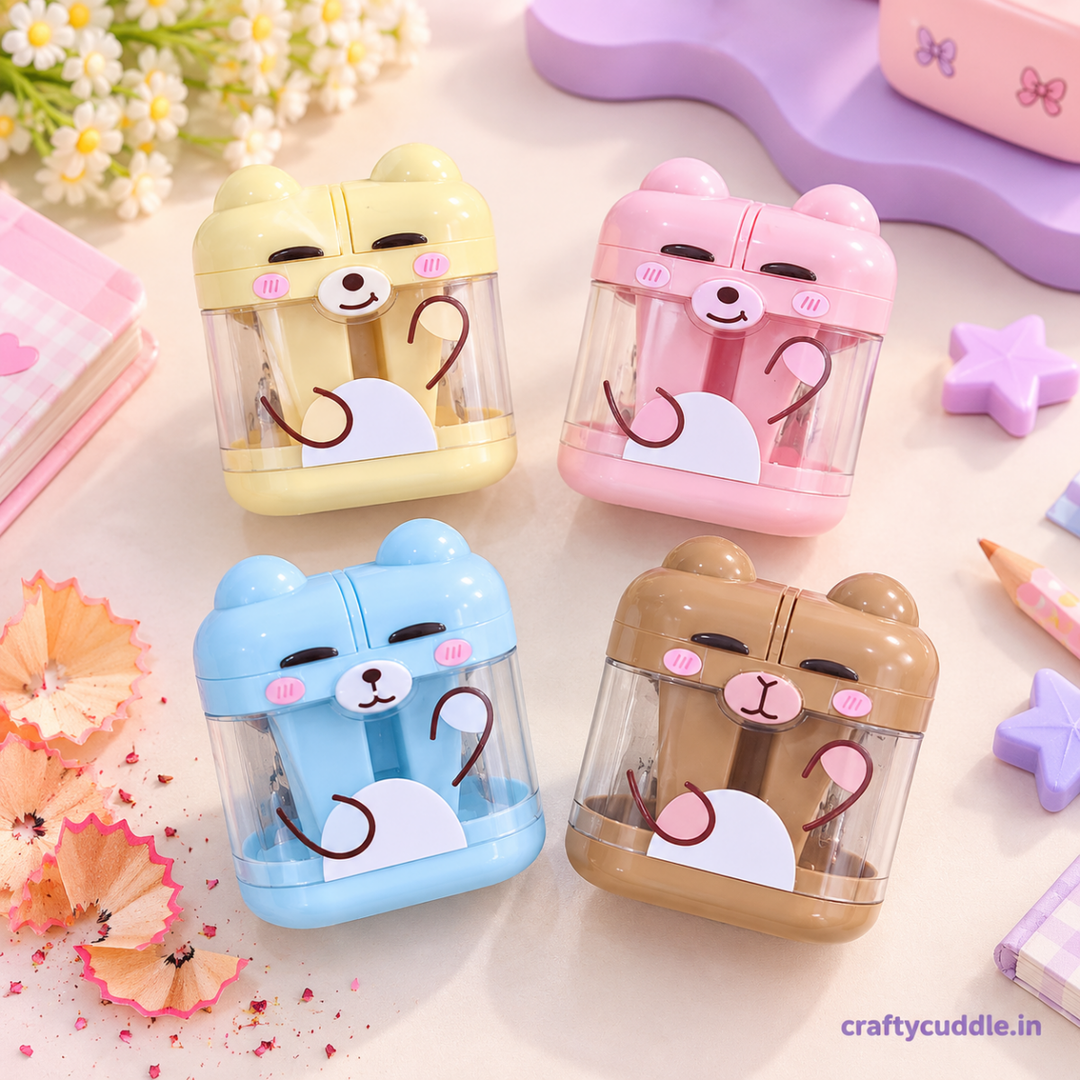 Cute Bear Face Pencil SharpenerStationery > Erasers &amp; SharpenersCrafty CuddleCute Bear Face Pencil SharpenerBear Sharpener (58101)