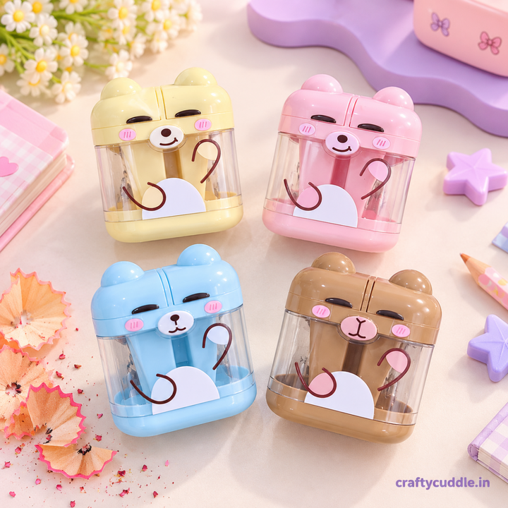 Cute Bear Face Pencil SharpenerStationery > Erasers &amp; SharpenersCrafty CuddleCute Bear Face Pencil SharpenerBear Sharpener (58101)
