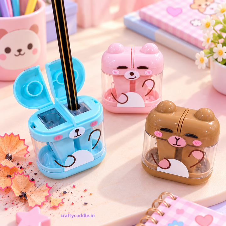 Cute Bear Face Pencil SharpenerStationery > Erasers &amp; SharpenersCrafty CuddleCute Bear Face Pencil SharpenerBear Sharpener (58101)