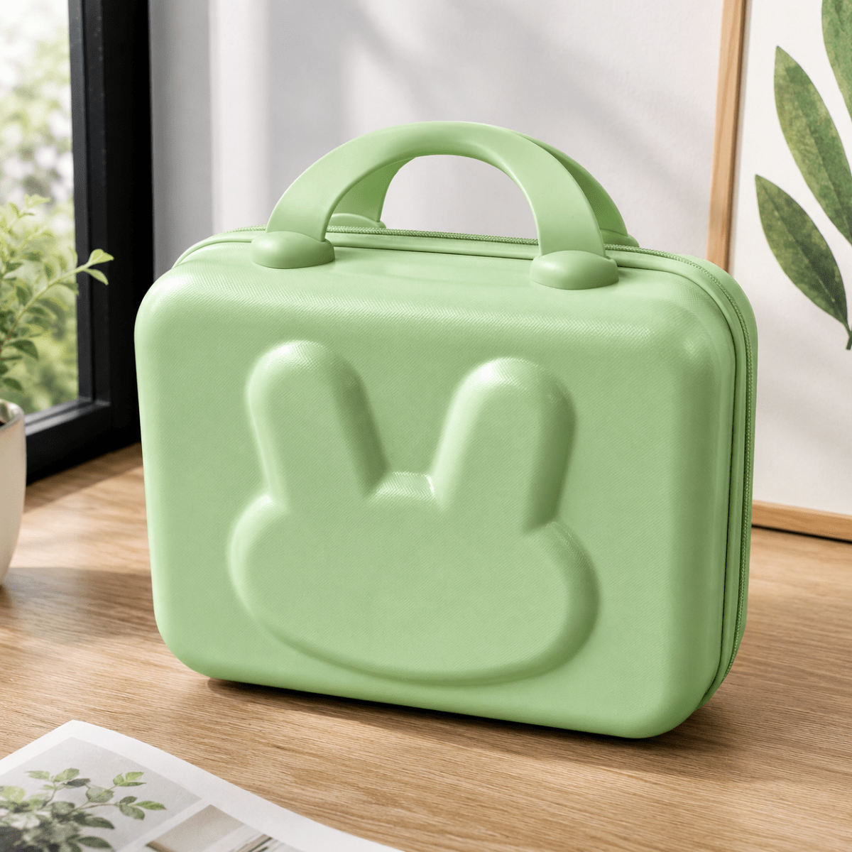 Cute Bunny Hard Shell Storage Case with HandleTravel BagsCrafty CuddleCute Bunny Hard Shell Storage Case with HandleMint GreenTravelOrganizer MultipurposeOrganizer StorageCase TravelEssentials KidsOrganizer StationeryStorage MakeupOrganizer PortableOrganizer HardShellCase TravelStorage