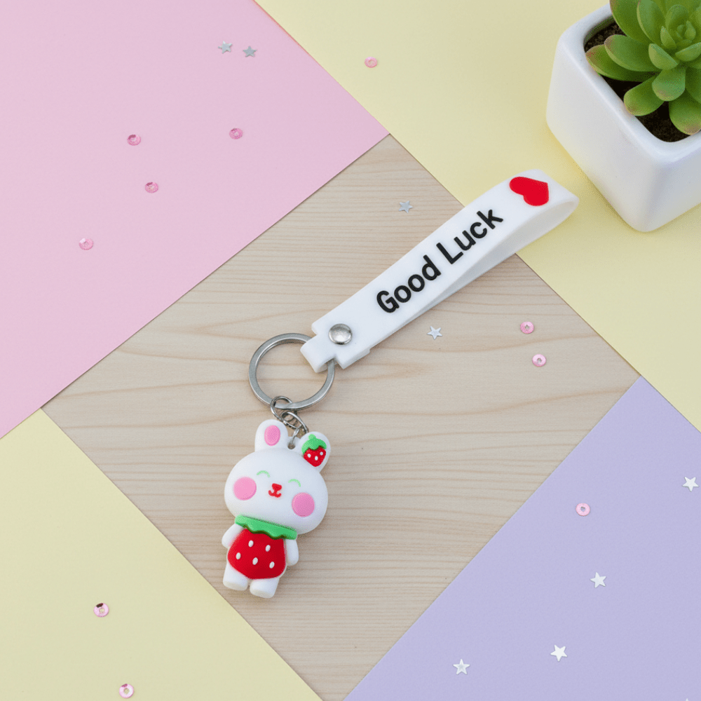 Cute Bunny KeychainKeychainsCRAFTY CUDDLEKeychain with cartoon character and &