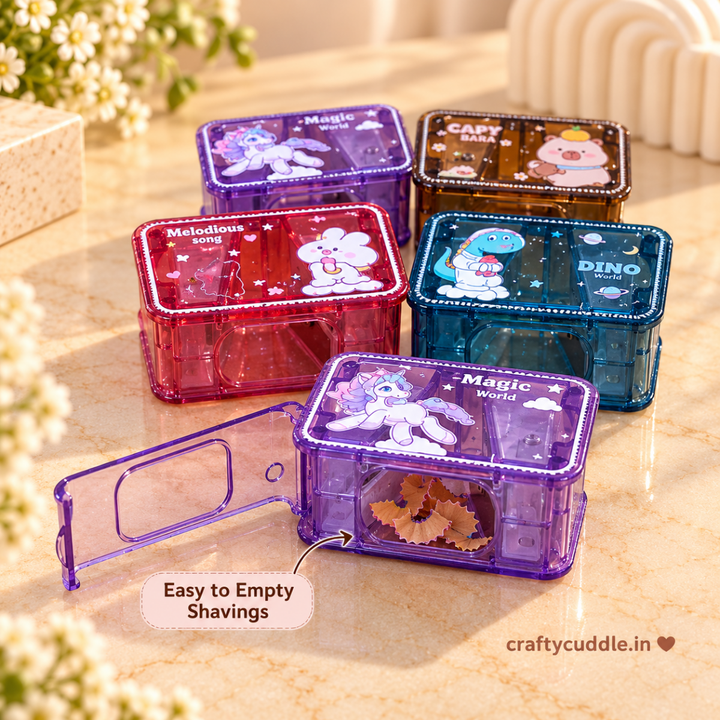Cute Cartoon Rectangle Dual-Hole Sharpener (1Pc)Stationery > Erasers &amp; SharpenersCrafty CuddleCute Cartoon Rectangle Dual-Hole Sharpener (1Pc)Rectangle Sharpener (5895-B)