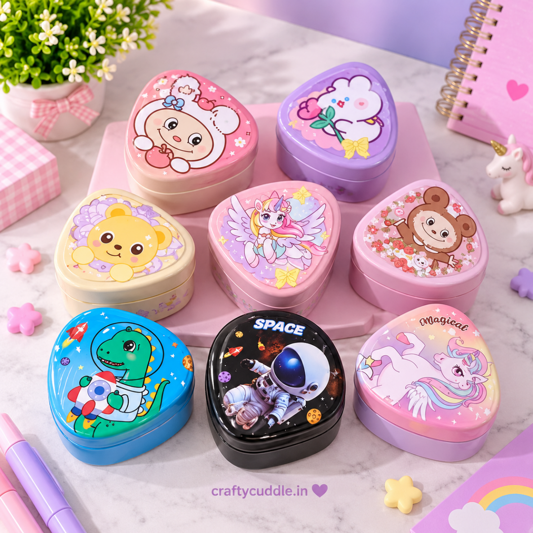 Cute Cartoon Triangle Pencil SharpenerStationery > Erasers &amp; SharpenersCrafty CuddleCute Cartoon Triangle Pencil Sharpener