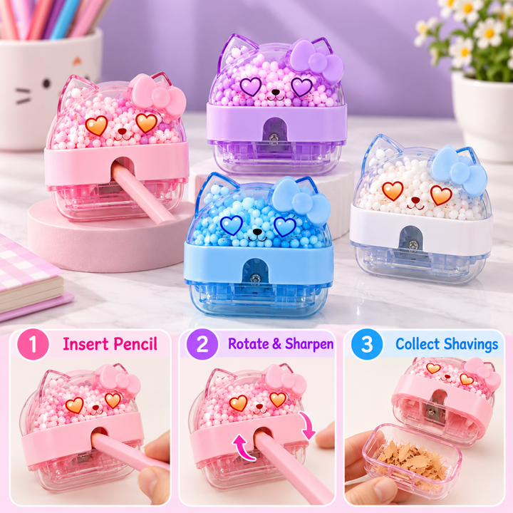 Cute Cat Bead Pencil Sharpener (1Pc)Stationery > Erasers &amp; SharpenersCrafty CuddleCute Cat Bead Pencil Sharpener (1Pc)Cat Sharpener (5880)