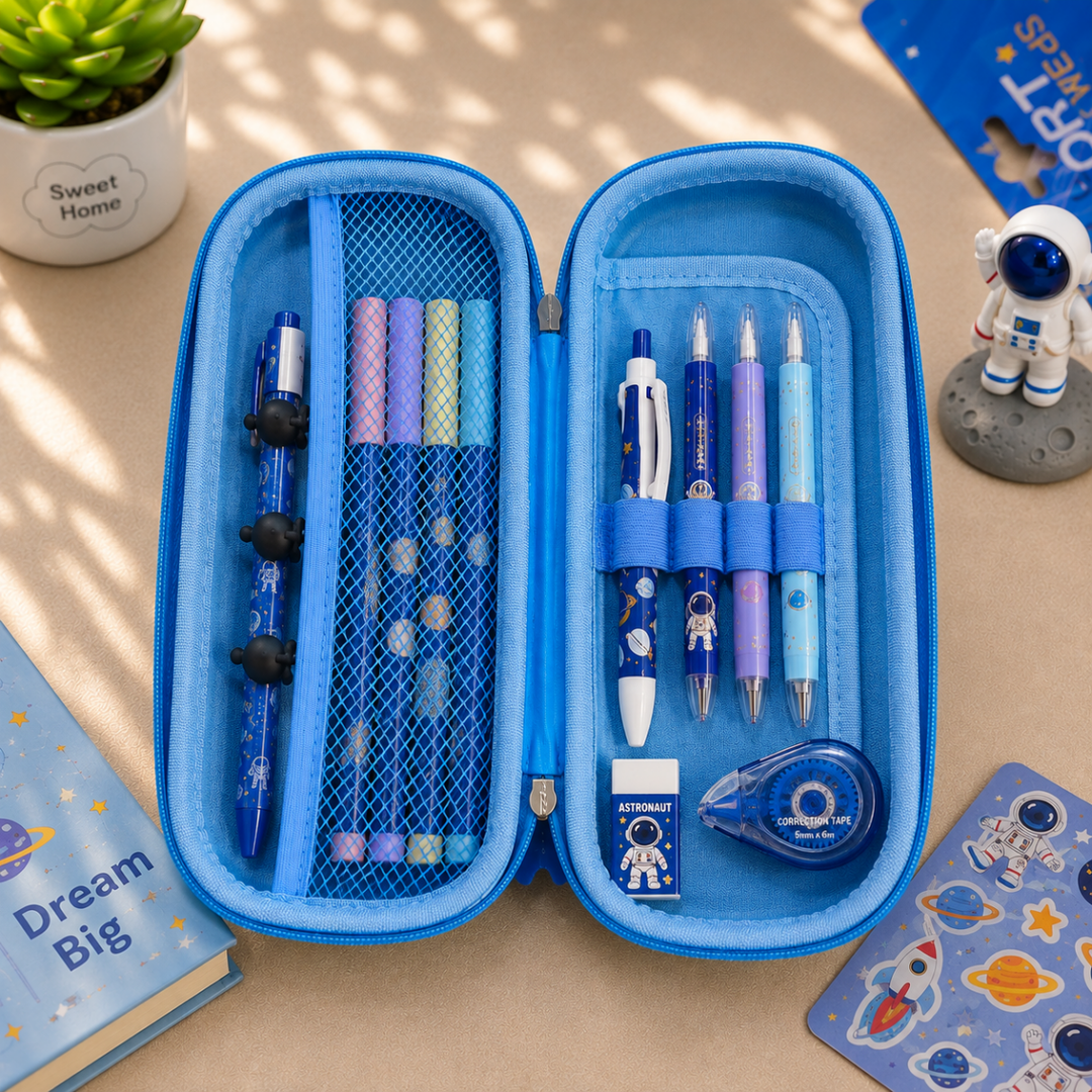 Cute Character EVA Pencil BoxPencil BoxCrafty CuddleCute Character EVA Pencil BoxBluehard shell pencil casezipper pencil pouch