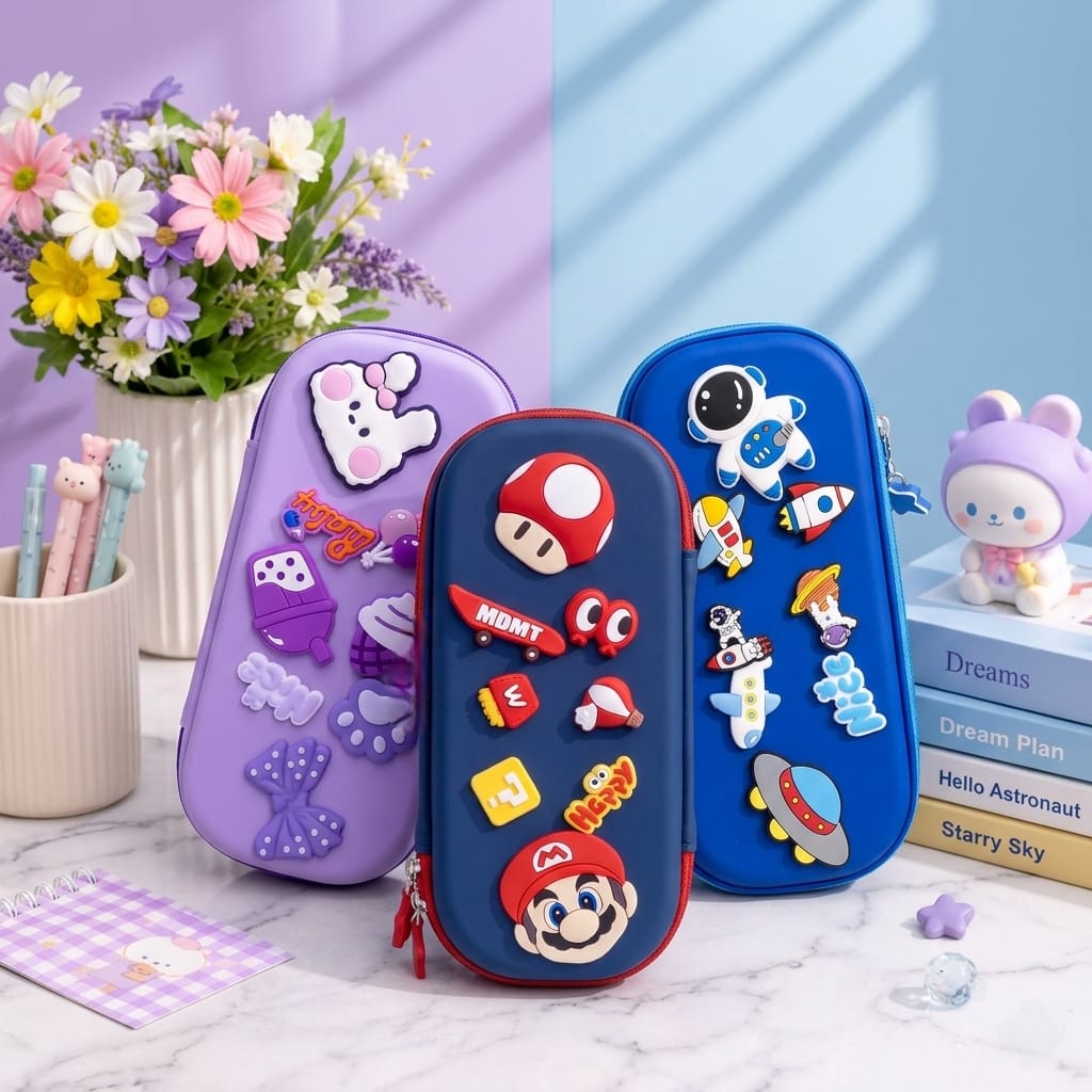 Cute Character EVA Pencil BoxPencil PouchCrafty CuddleCute Character EVA Pencil BoxBluehard shell pencil casezipper pencil pouch