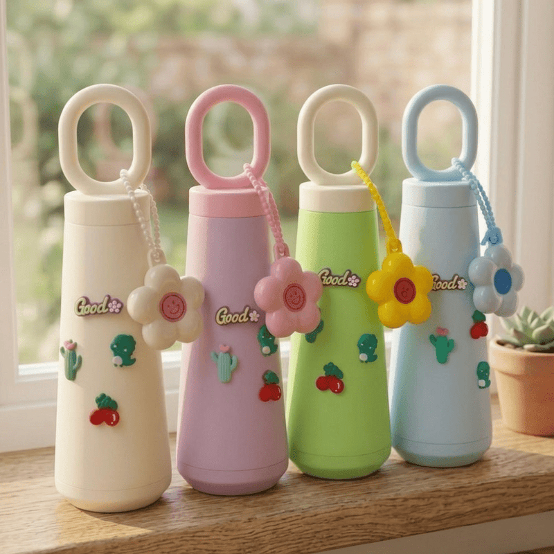Cute Glass Water Bottle with Handle