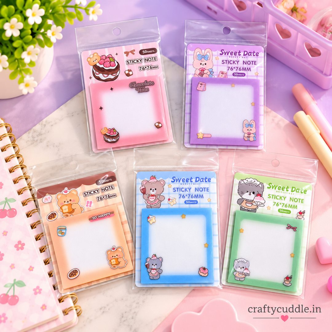 Cute Kawaii Sticky Notes (1 Pack)Sticky NotesCrafty CuddleCute Kawaii Sticky Notes (1 Pack)A08-18, 21\