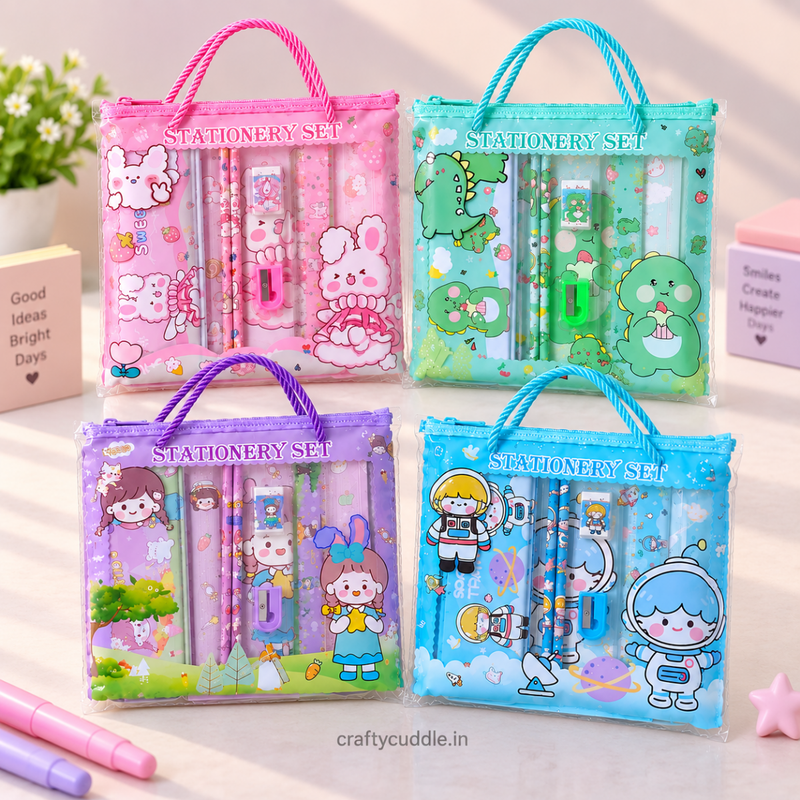 Cute Kids Stationery Gift Set with Pencil Pouch
