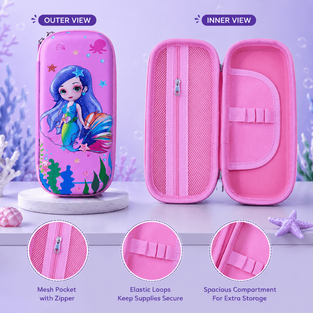 Cute Mermaid Hard Shell Pencil CasePencil PouchCrafty CuddleCute Mermaid Hard Shell Pencil CaseMermaidPencilCase HardShellPencilCase KidsStationery CuteStationery PencilBox SchoolSupplies BackToSchool StationeryLover GirlsAccessories CraftyCuddleStationeryAddict