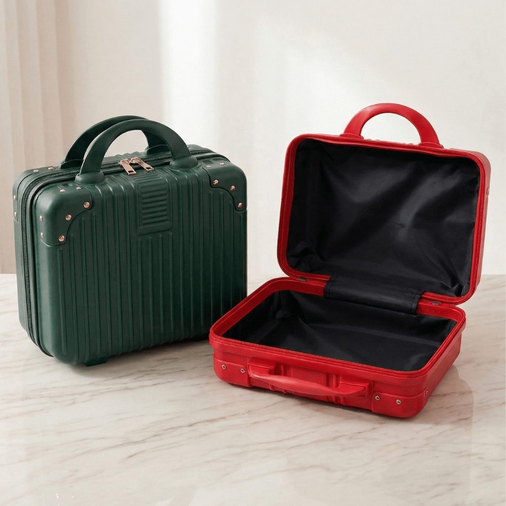 Cute Mini Suitcase Storage CaseTravel BagsCrafty CuddleGreen and red suitcases on a light wooden surface with a neutral backgroundSky BlueKidsStorage MiniSuitcase KidsOrganizer CuteStorageBox KidsTravelEssentials StationeryOrganizer ToyStorage KidsAccessories TravelOrganizer CuteKidsProducts