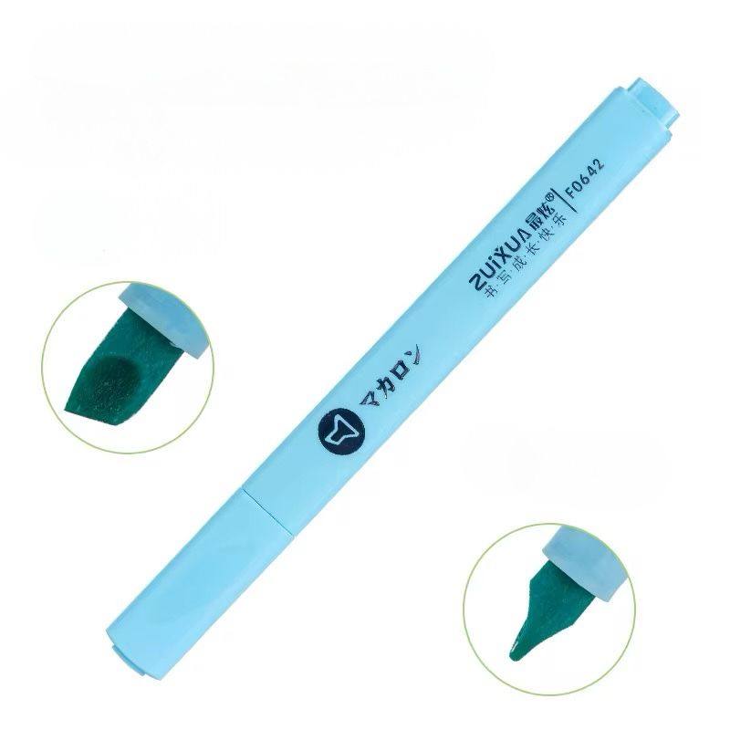 Cute Pastel Highlighter Pack – 6 ShadesCRAFTY CUDDLEBlue marker on a light background, showing the width of tip.