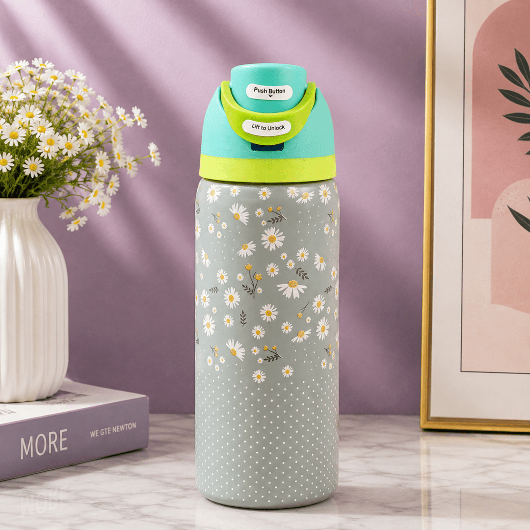 Cute Printed Insulated BottleCartoon Kids Water BottleCrafty CuddleCute Printed Insulated BottleGrey – Daisy