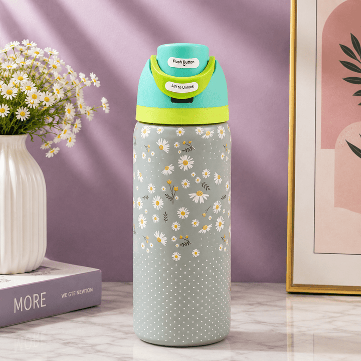 Cute Printed Insulated BottleCartoon Kids Water BottleCrafty CuddleCute Printed Insulated BottleGrey – Daisy