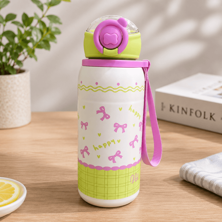 Cute Printed Thermos Bottle with Carry StrapCartoon Kids Water BottleCrafty CuddleCute Printed Thermos Bottle with Carry StrapGreen RibbonKidsWaterBottle InsulatedWaterBottle StainlessSteelBottle ThermosBottle SchoolWaterBottle LeakproofBottle StrawBottle KidsEssentials BackToSchool HydrationOnTheGoStationeryAddict