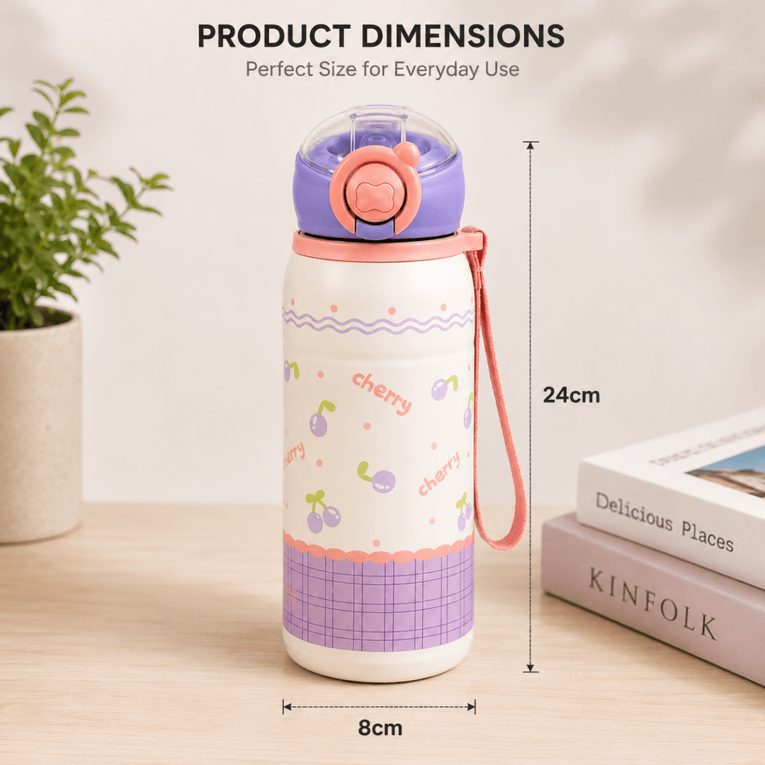 Cute Printed Thermos Bottle with Carry StrapCartoon Kids Water BottleCrafty CuddleCute Printed Thermos Bottle with Carry StrapGreen RibbonKidsWaterBottle InsulatedWaterBottle StainlessSteelBottle ThermosBottle SchoolWaterBottle LeakproofBottle StrawBottle KidsEssentials BackToSchool HydrationOnTheGoStationeryAddict