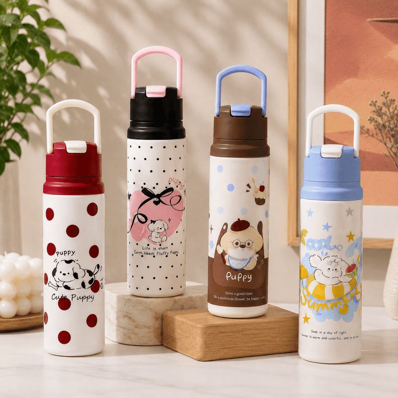 Cute Puppy Design Water Bottle 750ml