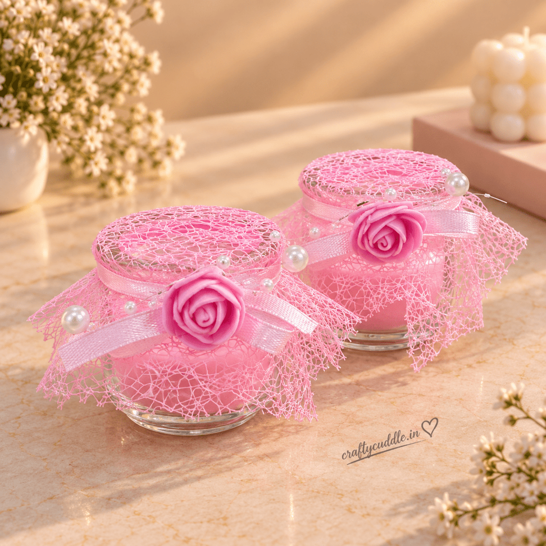 Decorative Lace Flower CandleCandlesCrafty CuddleDecorative Lace Flower Candle1 PcScentedCandles CandleGiftSet DecorativeCandles HomeDecor FragranceCandles GiftSet CandleSet HomeDecorIndia FestiveGifting CraftyCuddle