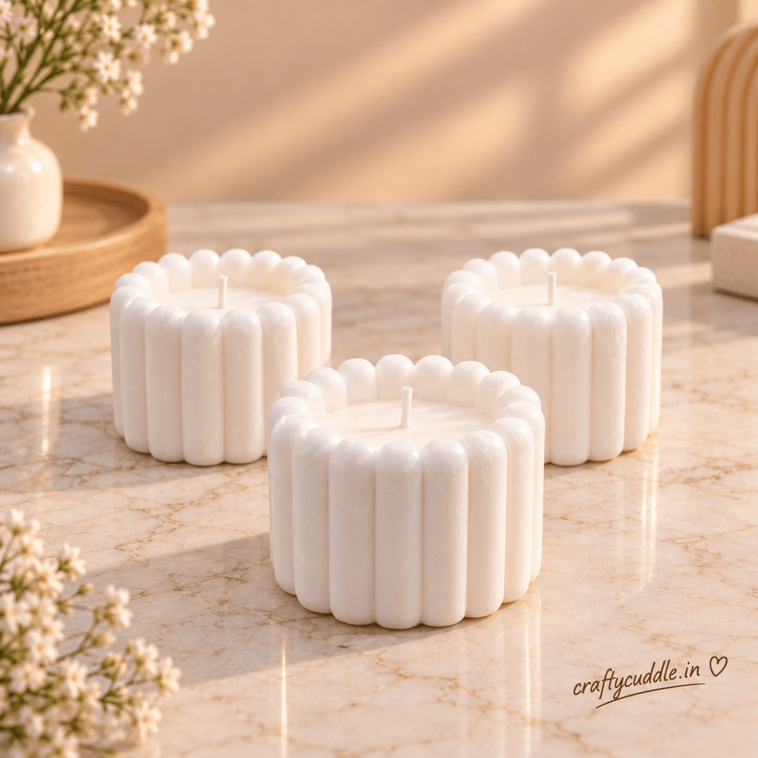 Decorative Ribbed Design CandlecandleCrafty CuddleDecorative Ribbed Design Candle1 PcScentedCandles CandleGiftSet DecorativeCandles HomeDecor FragranceCandles GiftSet CandleSet HomeDecorIndia FestiveGifting CraftyCuddle