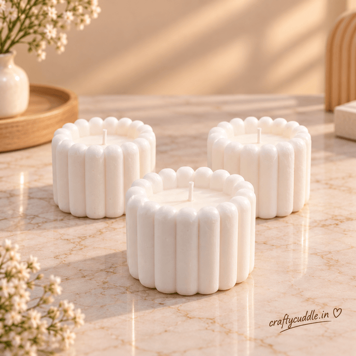 Decorative Ribbed Design CandlecandleCrafty CuddleDecorative Ribbed Design Candle1 PcScentedCandles CandleGiftSet DecorativeCandles HomeDecor FragranceCandles GiftSet CandleSet HomeDecorIndia FestiveGifting CraftyCuddle