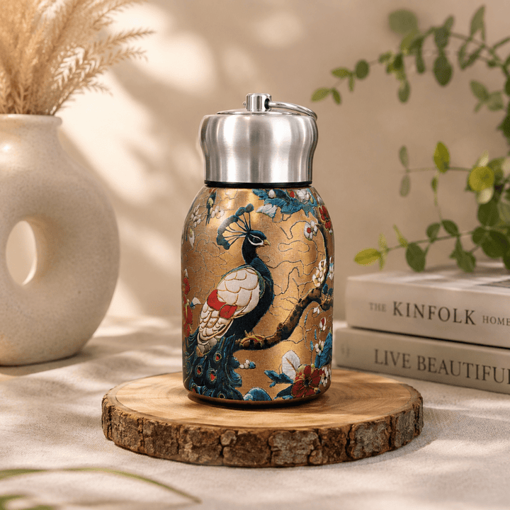 Designer Stainless Steel Water BottleLeakproof Water BottlesCrafty CuddleDesigner Stainless Steel Water BottlePeacockStainlessSteelBottle 350mlBottle DesignerBottle PrintedWaterBottle WaterBottle TravelBottle CompactBottle ReusableBottle PortableBottle DailyHydration