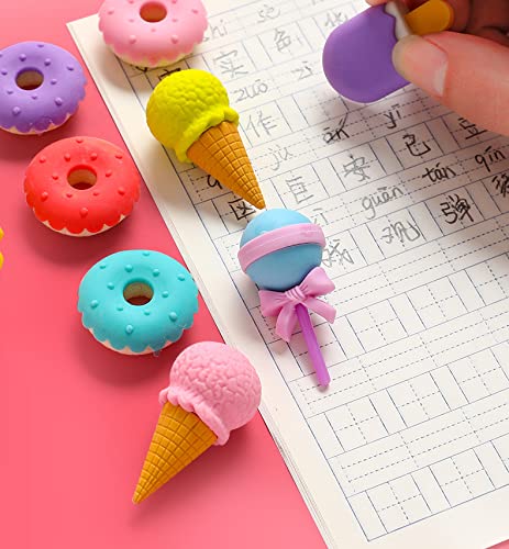 🍨 Dessert Erasers Delight!CRAFTY CUDDLE🍨 Dessert Erasers Delight!Cake Shop Eraser - 11 Pack of 4 Erasers