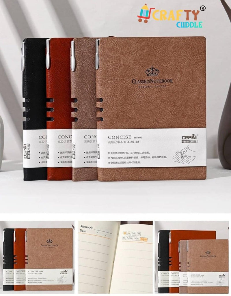 Elegant Leather Diary with Pen
