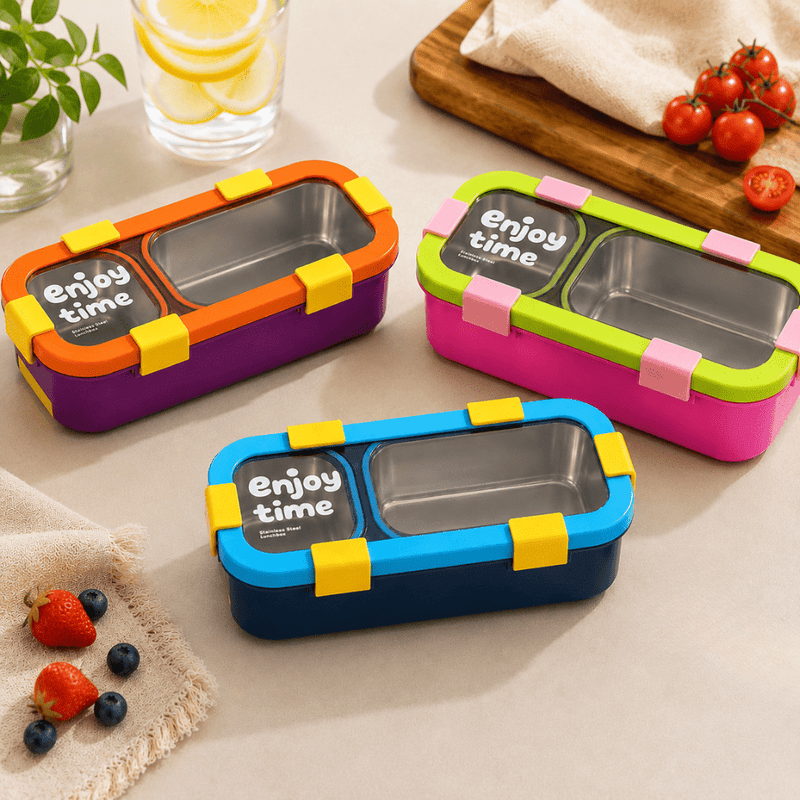 Enjoy Time 2 Compartments Steel Lunch Box