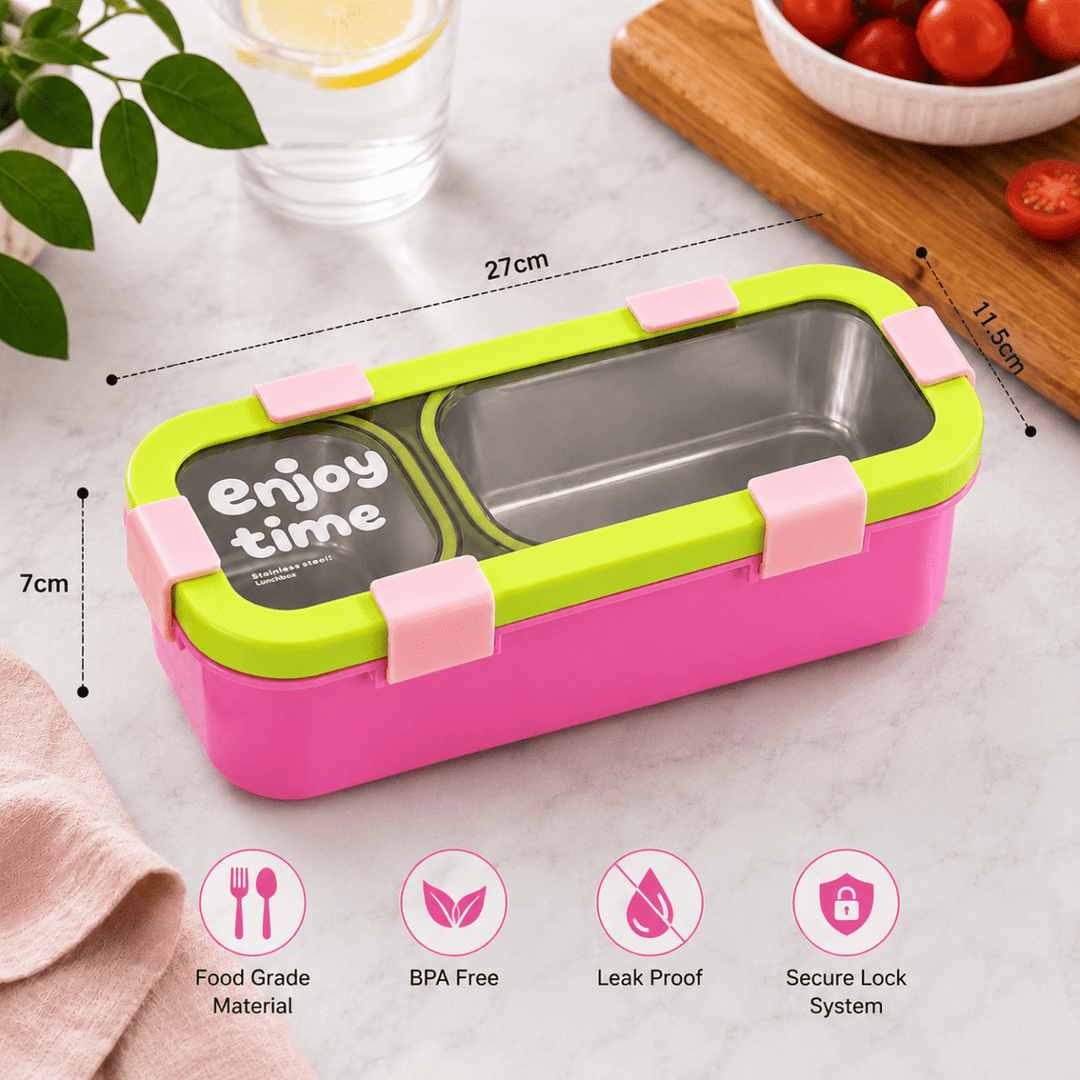 Enjoy Time 2 Compartments Steel Lunch BoxStainless Steel Lunch BoxCrafty CuddleEnjoy Time 2 Compartments Steel Lunch BoxPurpleand Pinterest: LunchBox BentoBox StainlessSteelLunchBox KidsLunchBox SchoolEssentials BackToSchool LunchTime MealPrep KitchenEssentials CraftyCuddleFacebook