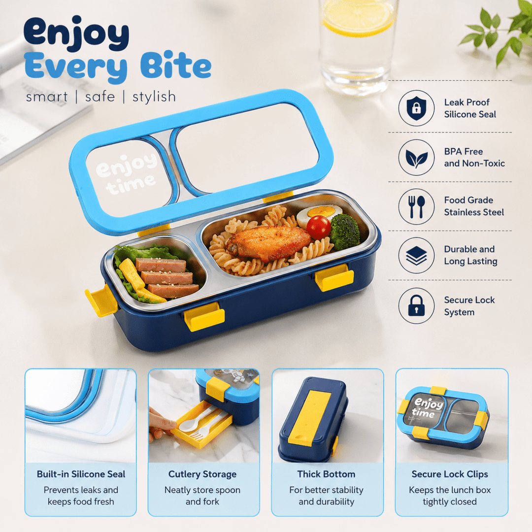 Enjoy Time 2 Compartments Steel Lunch BoxStainless Steel Lunch BoxCrafty CuddleEnjoy Time 2 Compartments Steel Lunch BoxPurpleand Pinterest: LunchBox BentoBox StainlessSteelLunchBox KidsLunchBox SchoolEssentials BackToSchool LunchTime MealPrep KitchenEssentials CraftyCuddleFacebook