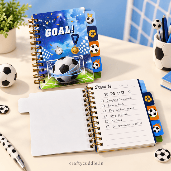 Football-Themed Spiral Notebook (1Pc)DiaryCrafty CuddleFootball-Themed Spiral Notebook (1Pc)