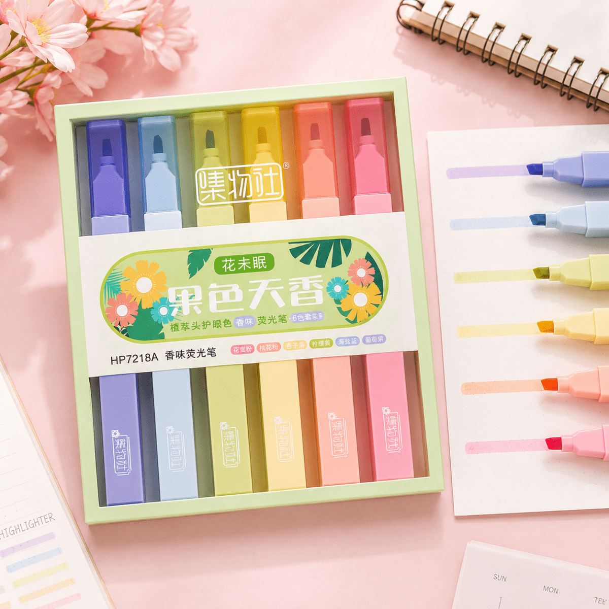 Fragrant Highlighters Pack of 6Pack of 6 fragrant HighlightersCrafty CuddleFragrant Highlighters Pack of 6Scented Highlighters Pack of 6colorful pensCrafty Cuddle highlighters
