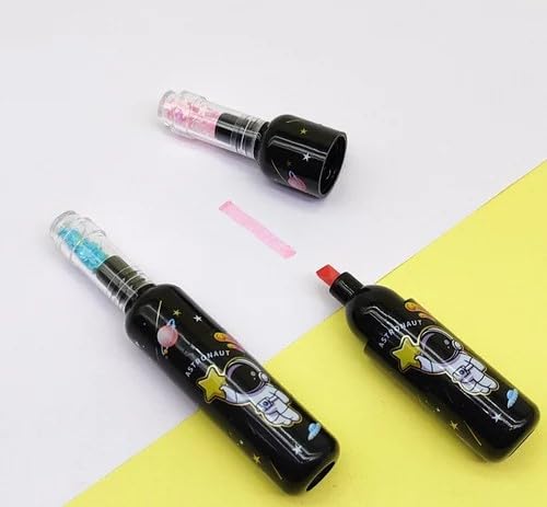 Galaxy HighlightersCRAFTY CUDDLEThree black novelty pens with colorful nozzles on a white and yellow backgroundBottle Highlighters