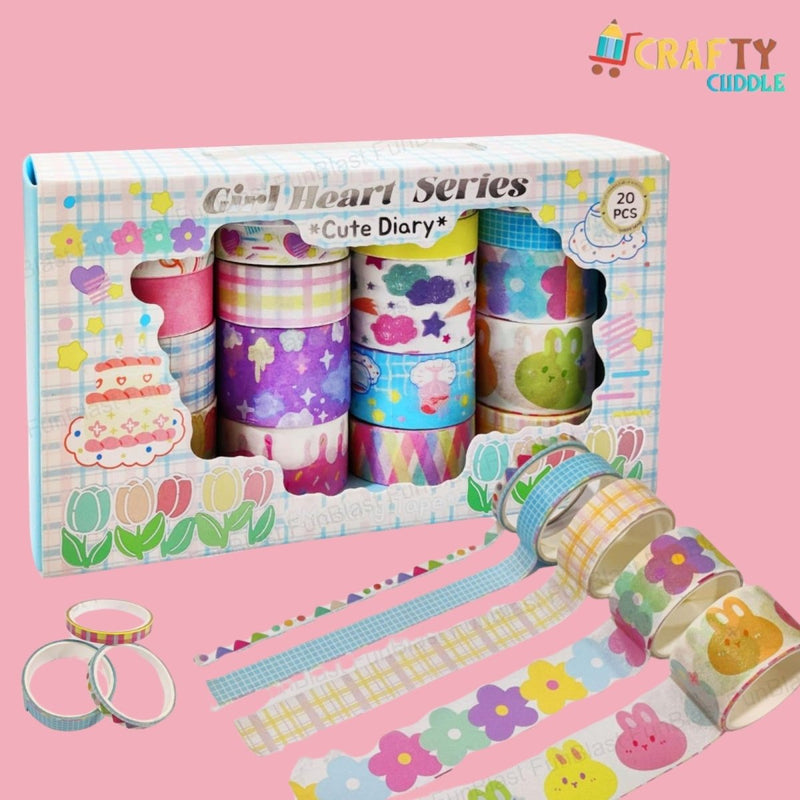 Girl Heart Series Washi Tape Set (20 Rolls)