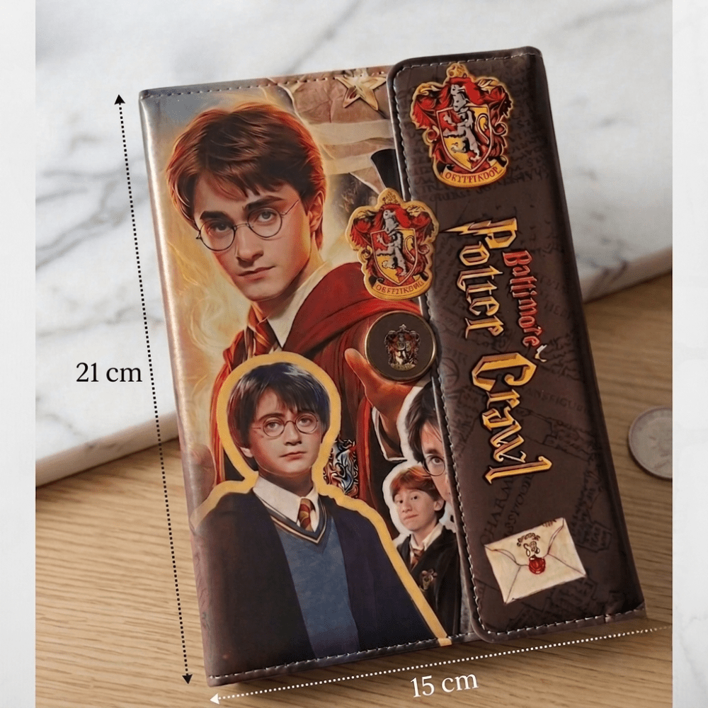 Harry Potter Inspired Diary for Kids &amp; TeensDiaryCrafty CuddleHarry Potter - themed diary with character images and Hogwarts crest, shown with measurements.HarryPotterInspired WizardDiary FantasyNotebook MagicThemeDiary AestheticJournal KidsStationery DiaryForTeens CuteNotebook WizardSchoolTheme JournalLoversStationeryAddict
