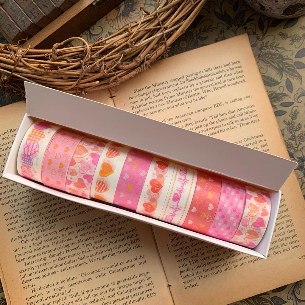 Pretty pink masking tapes perfect for bullet journals and aesthetic decoration