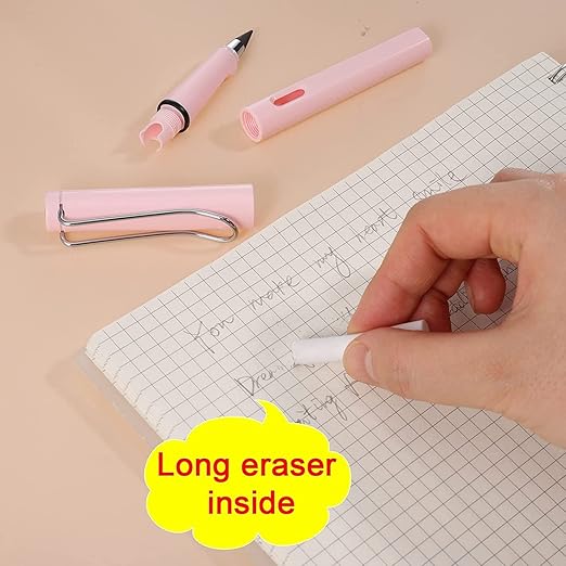 "✏️✨ Infinity Inkless Pencils with Eraser - Endless Writing Fun!"