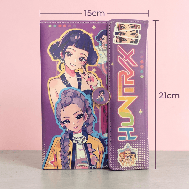 Kawaii Anime Girl Diary with Magnetic ClosureDiaryCrafty CuddlePurple Diary with character designs and dimensions on a pink backgroundAnimeDiary KawaiiStationery CuteNotebook AestheticDiary CartoonNotebook JournalLovers PastelAesthetic SchoolStationery DiaryNotebook StationeryAddict