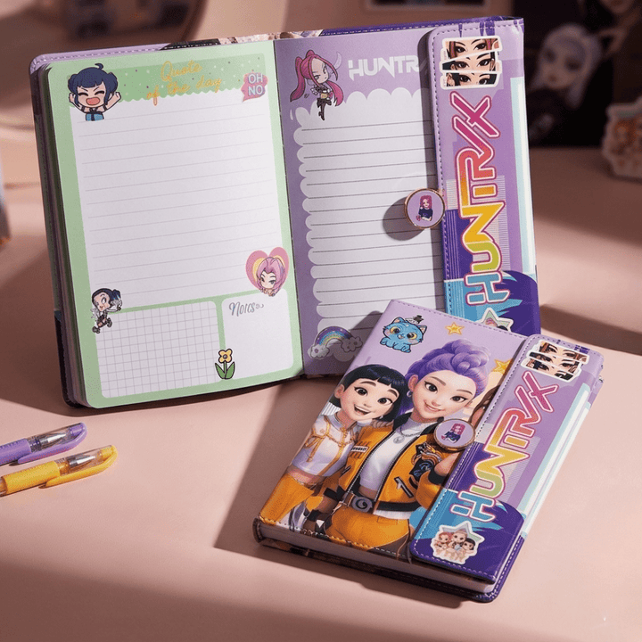 Kawaii Anime Girl Diary with Magnetic ClosureDiaryCrafty CuddleTwo notebooks with colorful covers featuring characters on a pink surface.AnimeDiary KawaiiStationery CuteNotebook AestheticDiary CartoonNotebook JournalLovers PastelAesthetic SchoolStationery DiaryNotebook StationeryAddict