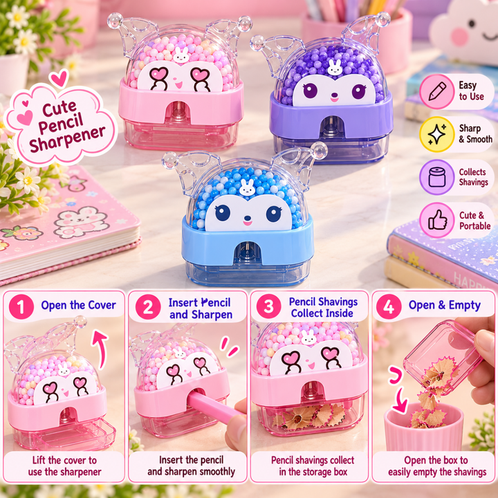 Kawaii Bunny Bead Pencil Sharpener (1Pc)Stationery > Erasers &amp; SharpenersCrafty CuddleKawaii Bunny Bead Pencil Sharpener (1Pc)