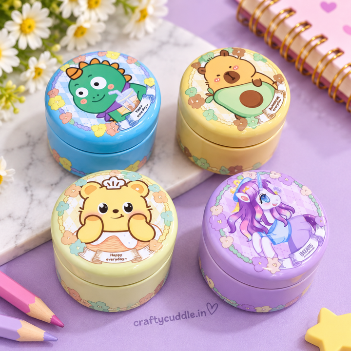 Kawaii Cartoon Pencil SharpenerStationery > Erasers &amp; SharpenersCrafty CuddleKawaii Cartoon Pencil SharpenerRound Sharpener (6828-A)