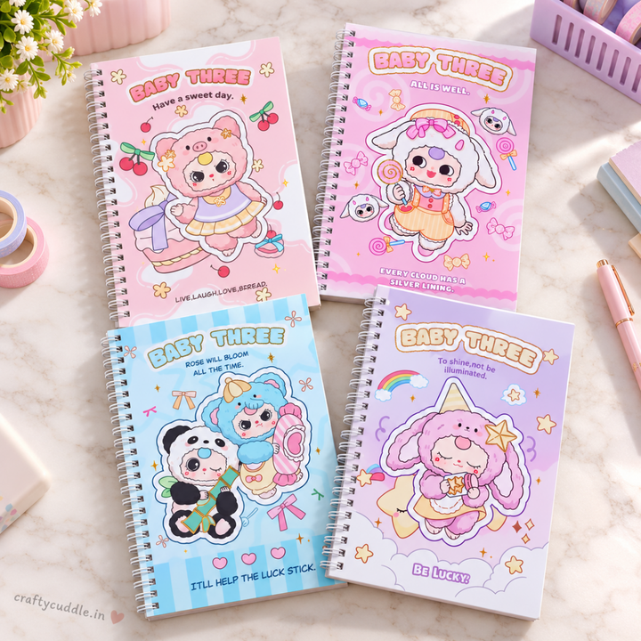Kawaii Cartoon Spiral Notebook (1Pc)DiaryCrafty CuddleKawaii Cartoon Spiral Notebook (1Pc)Sweet Lambs