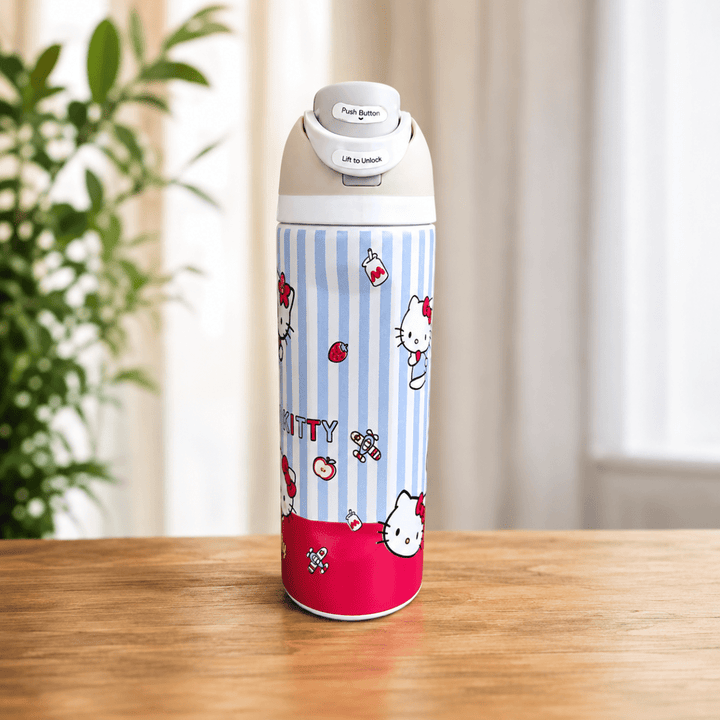 Kawaii Cartoon Stainless Steel Water BottleCartoon Kids Water BottleCrafty CuddleKawaii Cartoon Stainless Steel Water BottleBlue &amp; Red – Hello KittyStainlessSteelBottle WaterBottle 950mlBottle CartoonBottle CuteWaterBottle PushButtonBottle KidsWaterBottle TravelBottle ReusableBottle HydrationBottle