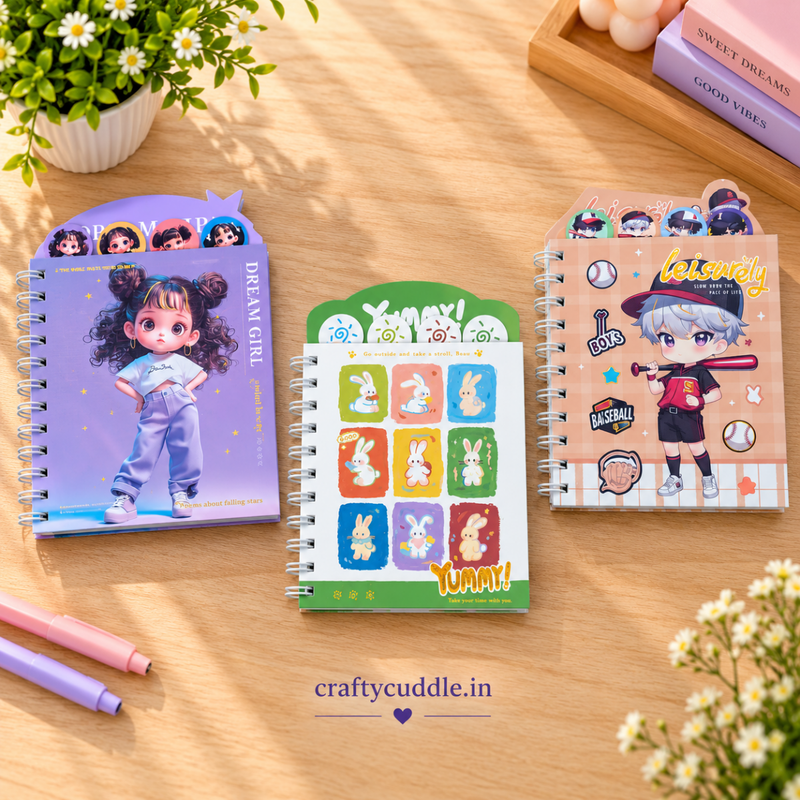 Kawaii Spiral Notebook with Cute Cartoon Design (1Pc)